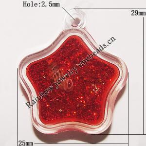 Resin Pendent, Star 29x25mm Hole:2.5mm, Sold by Bag