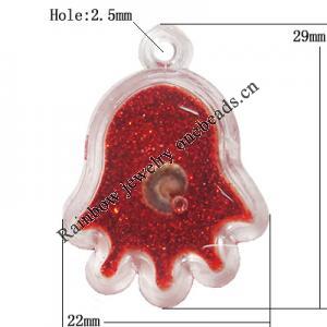 Resin Pendent, 29x22mm Hole:2.5mm, Sold by Bag