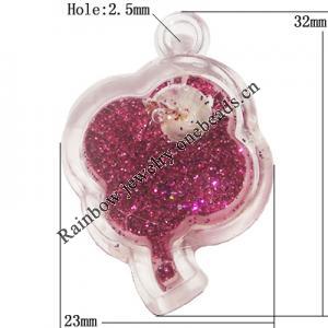 Resin Pendent, 32x23mm Hole:2.5mm, Sold by Bag