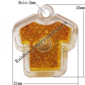 Resin Pendent, Cloth 25x21mm Hole:2.5mm, Sold by Bag