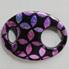 Painted Spray-paint Acrylic Beads, 34x25mm Sold by Bag