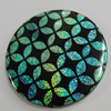 Painted Spray-paint Acrylic Beads, Flat Round 41mm Hole:2mm Sold by Bag