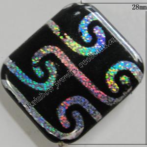 Painted Spray-paint Acrylic Beads, Diamond 28mm Hole:1.5mm Sold by Bag