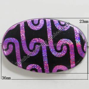 Painted Spray-paint Acrylic Beads, Oval 36x23mm Hole:3mm Sold by Bag