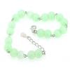 Sterling Silver European style Bracelets, with green kyanite, Length:7.1 inch, Sold by PC
