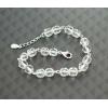 Sterling Silver European style Bracelets, with crystal, Length:7.1 inch, Sold by PC