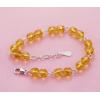 Sterling Silver European style Bracelets, with citrine, Length:7.1 inch, Sold by PC