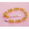 Sterling Silver European style Bracelets, with citrine, Length:7.1 inch, Sold by PC