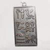 Zinc Alloy Pendant, Rectangle 54x29mm Hole:3.5mm, Sold by Bag