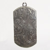 Zinc Alloy Pendant, Rectangle 54x29mm Hole:3.5mm, Sold by Bag