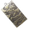 Zinc Alloy Pendant, Rectangle 54x29mm Hole:3.5mm, Sold by Bag