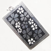 Zinc Alloy Pendant, Rectangle 48x27mm Hole:2.5mm, Sold by Bag