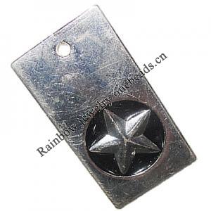 Zinc Alloy Pendant, Rectangle 52x28mm Hole:3.5mm, Sold by Bag