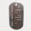 Zinc Alloy Pendant, Rectangle 58x30mm Hole:4mm, Sold by Bag