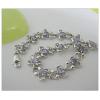 Sterling Silver European style Bracelets, with crystal, Length:7.1 inch, Sold by PC