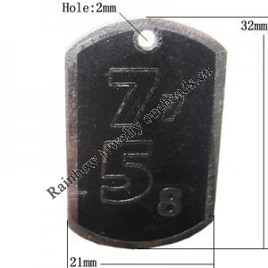 Zinc Alloy Pendant, Rectangle 32x20mm Hole:1.5mm, Sold by Bag