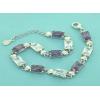 Sterling Silver European style Bracelets, with crystal, Length:7.5 inch, Sold by PC