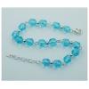 Sterling Silver European style Bracelets, with crystal, Length:7.1 inch, Sold by PC