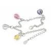 Sterling Silver European style Bracelets, with crystal, Length:7.1 inch, Sold by PC