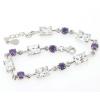 Sterling Silver European style Bracelets, with crystal, Length:7.1 inch, Sold by PC