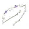 Sterling Silver European style Bracelets, with crystal, Length:7.1 inch, Sold by PC