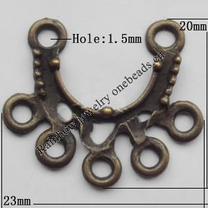Connector, Lead-free Zinc Alloy Jewelry Findings, 23x20mm Hole=1.5mm, Sold by Bag