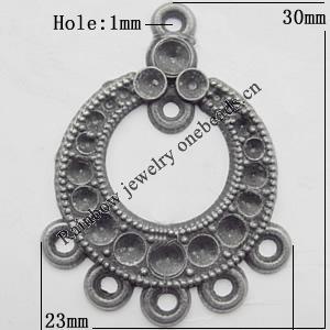 Connector, Lead-free Zinc Alloy Jewelry Findings, 23x30mm Hole=1mm, Sold by Bag