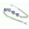 Sterling Silver European style Bracelets, with crystal, Length:7.1 inch, Sold by PC