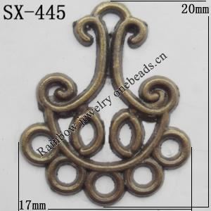 Connector, Lead-free Zinc Alloy Jewelry Findings, 17x20mm Hole=1.4mm, Sold by Bag