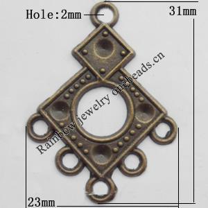 Connector, Lead-free Zinc Alloy Jewelry Findings, 23x31mm Hole=2mm, Sold by Bag