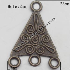 Connector, Lead-free Zinc Alloy Jewelry Findings, 17x23mm Hole=2mm, Sold by Bag