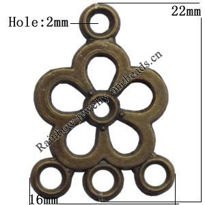 Connector, Lead-free Zinc Alloy Jewelry Findings, 16x22mm Hole=2mm, Sold by Bag