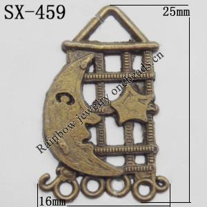 Connector, Lead-free Zinc Alloy Jewelry Findings, 16x25mm Hole=1mm, Sold by Bag