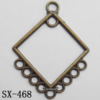 Connector, Lead-free Zinc Alloy Jewelry Findings, 30x37mm Hole=3mm,2mm, Sold by Bag