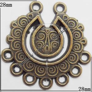Connector, Lead-free Zinc Alloy Jewelry Findings, 28x28mm Hole=1.2mm, Sold by Bag