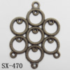 Connector, Lead-free Zinc Alloy Jewelry Findings, 28x37mm Hole=1.6mm,1mm, Sold by Bag