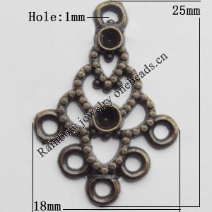 Connector, Lead-free Zinc Alloy Jewelry Findings, 18x25mm Hole=1mm, Sold by Bag