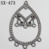 Connector, Lead-free Zinc Alloy Jewelry Findings, 31x47mm Hole=1mm, Sold by Bag