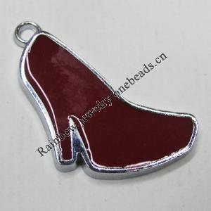 Zinc Alloy Enamel Pendant, 27x14mm Hole:2mm, Sold by Group