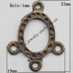 Connector, Lead-free Zinc Alloy Jewelry Findings, 19x23mm Hole=1mm, Sold by Bag