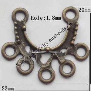 Connector, Lead-free Zinc Alloy Jewelry Findings, 20x23mm Hole=1.8mm, Sold by Bag
