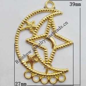 Connector, Lead-free Zinc Alloy Jewelry Findings, 39x27mm Hole=2mm,1.5mm, Sold by Bag
