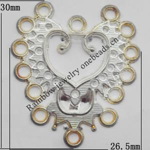 Connector, Lead-free Zinc Alloy Jewelry Findings, 26.5x30mm Hole=1.5mm, Sold by Bag
