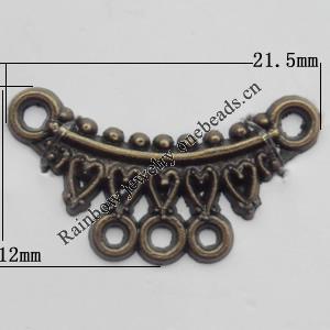 Connector, Lead-free Zinc Alloy Jewelry Findings, 12x21.5mm Hole=1mm, Sold by Bag