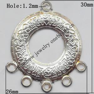 Connector, Lead-free Zinc Alloy Jewelry Findings, 30x26mm Hole=1.2mm, Sold by Bag
