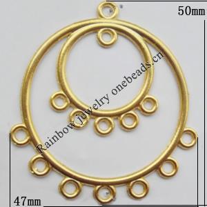 Connector, Lead-free Zinc Alloy Jewelry Findings, 47x50mm Hole=2mm,1.6mm, Sold by Bag