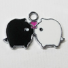 Zinc Alloy Enamel Pendant, Pig 25x16mm Hole:2mm, Sold by Group