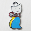 Zinc Alloy Enamel Pendant, Cat 23x11mm Hole:2.5mm, Sold by Group