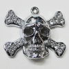 Zinc Alloy Pendant, Lead-free Nickel-free and Cadmium-free, A Grade Skeleton 28x32mm Hole:2mm, Sold by PC