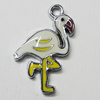 Zinc Alloy Enamel Pendant, Crane 25x16mm Hole:2mm, Sold by Group